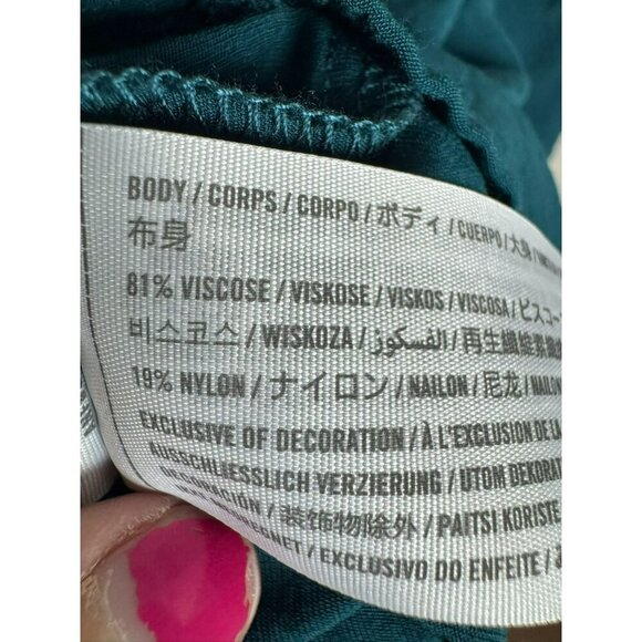 Abercrombie Fitch women's puff sleeve top Size XS Blue Green Feminine Flowy - Picture 11 of 12